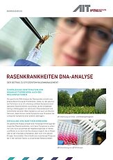 Titelseite des Produktblattes für DNA Analyse für Rasenkrankheiten