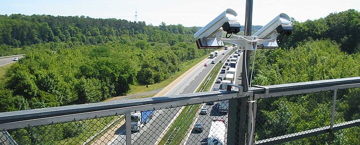 highway with traffic camera