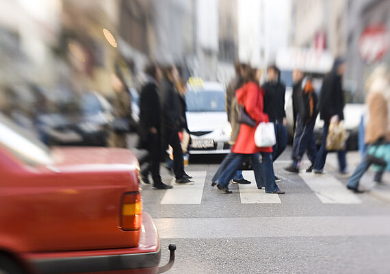 Intersection with heavy traffic